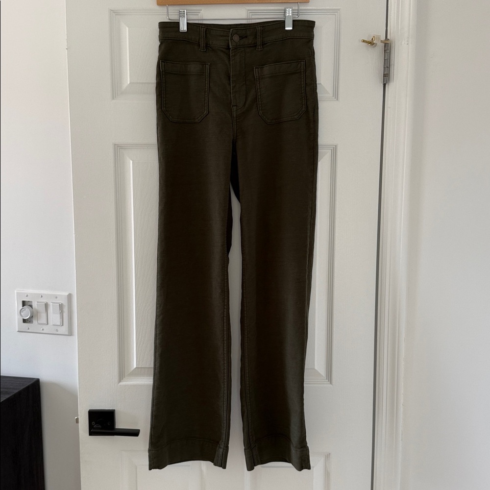 Faherty Women's Stretch Terry Patch Pocket Pants 28 - Olive Green